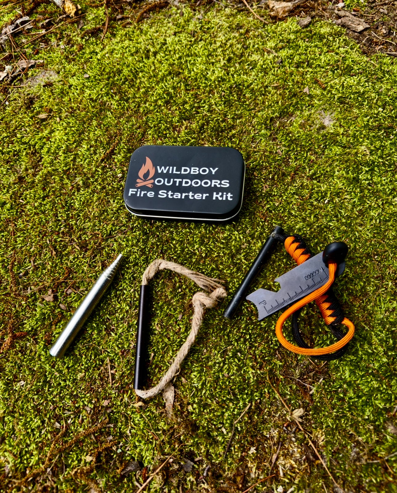 Ferro Rod & Striker, waxed Hemp Rope Tinder, Durable Metal Tin, Wildboy Outdoors Fire Starter Kit — Perfect for camping, survival, & emergency kits. Lightweight, reliable, and built to perform in any weather. Trusted by preppers & adventurers.